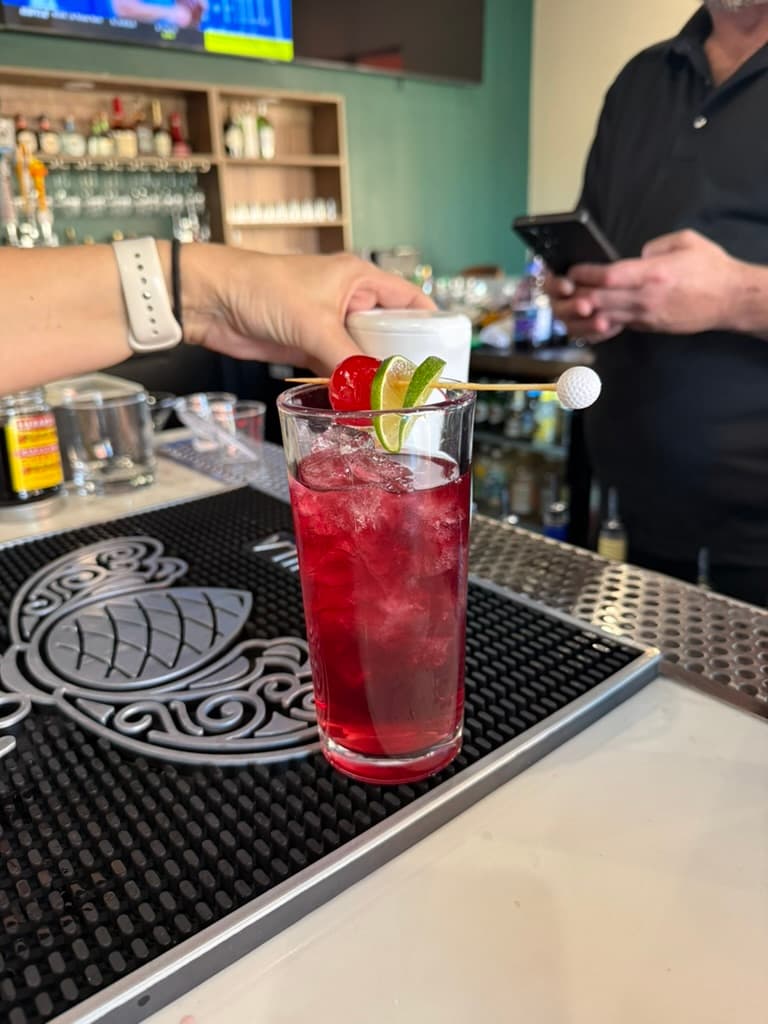 A ruby-red signature cocktail