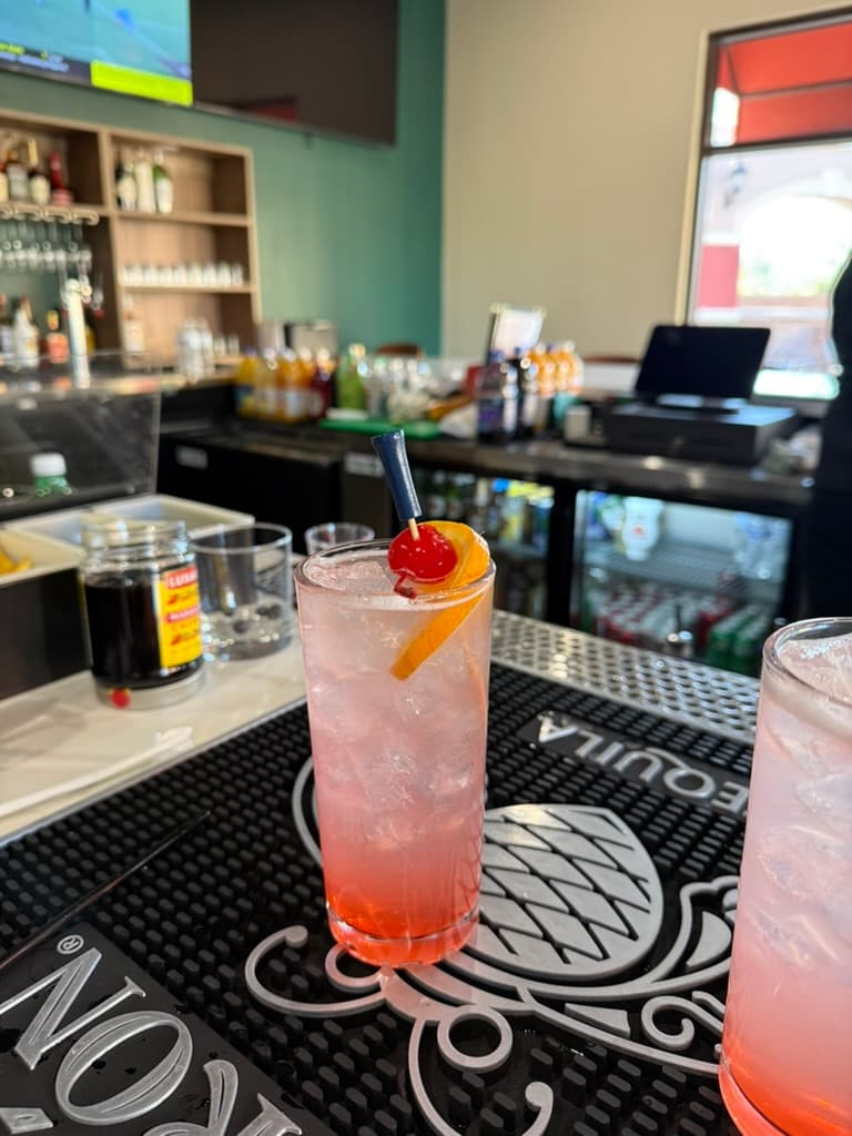 Highball cocktails poured at the bar